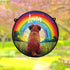 Border Terrier Rainbow Bridge Personalised Stained Glass Effect Suncatcher